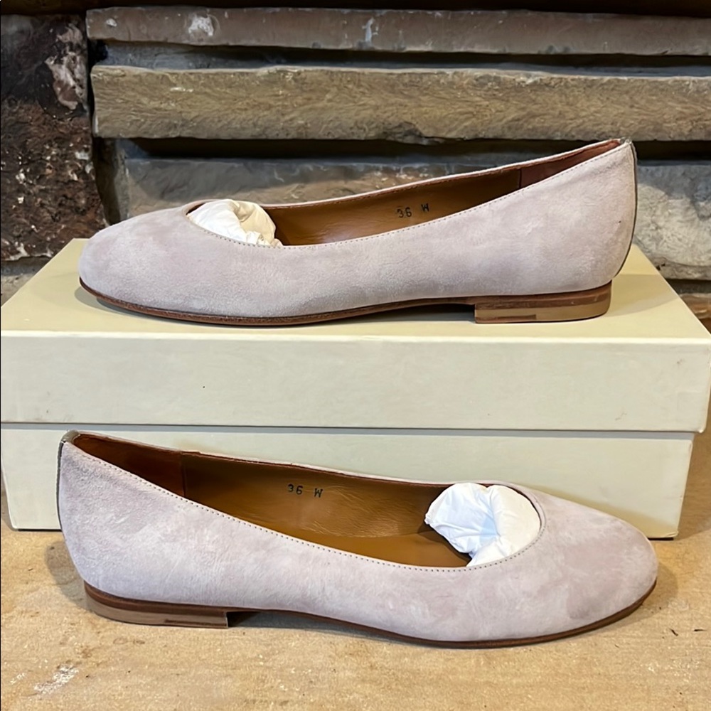 Margaux The Classic Elegant Slate Grey Suede Ballet Flats